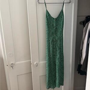 Green Spaghetti Strap Maxi Dress